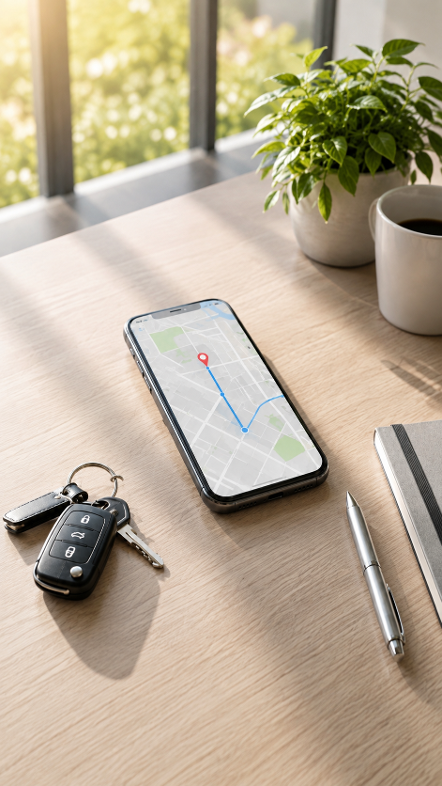 Smartphone mit Navigation zur RA-Kanzlei Torsten Gilles in Kaiserslautern